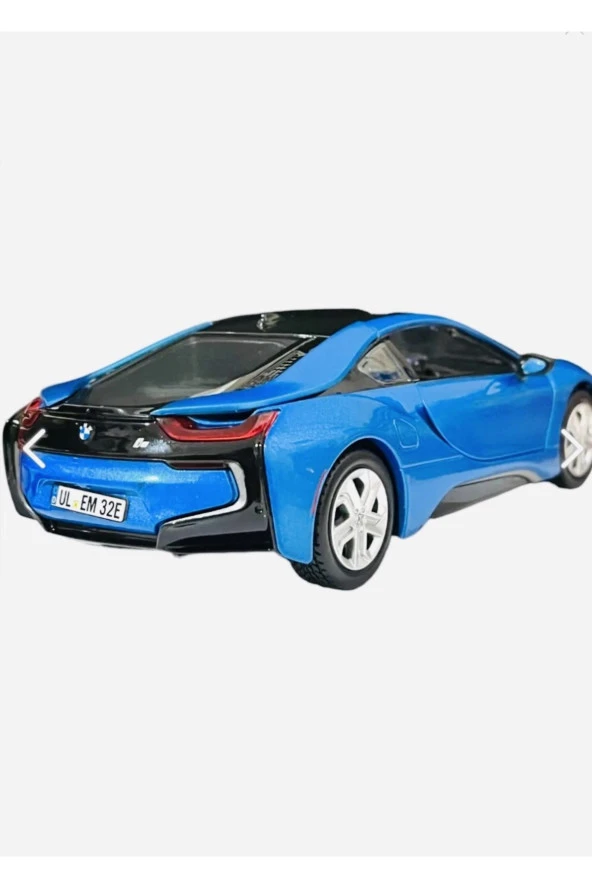 Bmw I8 Coupe - 1/24 7inch Mavi Lisanslı Metal Model Araba Koleksiyon - 3