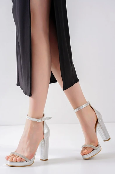 Feles 20mm.platform Taşlı Tek Bant Bilekten Tokalı Abiye Kadın Ayakkabı ürün görseli 1