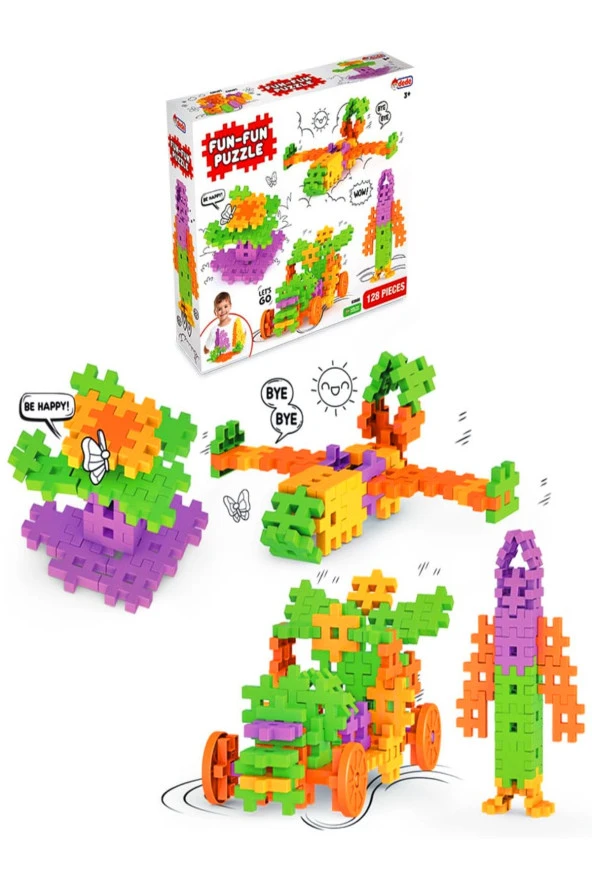 Fun Fun Puzzle Inşa Lego Yapı Bloklar 128 Parça - 2