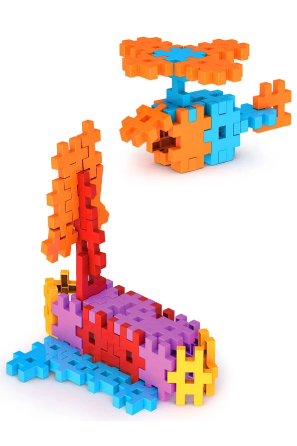 Fun Fun Puzzle Inşa Lego Yapı Bloklar 128 Parça - 5