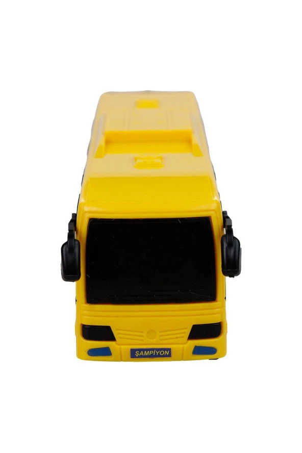 Oyuncak Sürtmeli Okul Otobüsü Sürtmeli Okul Arabası Desenli Otobüs Sarı Renk Oyuncak Otobüs 22 cm - 3