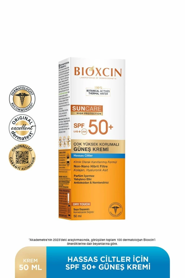 Bioxcin Sun Care Hassas Ciltler İçin Çok Yüksek Korumalı Güneş Kremi 50 Spf 50 Ml 34348