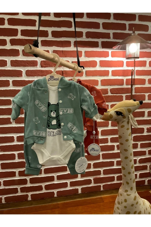 6-7-8-9 Yaş Oyuncak Ayılı Cepli Takım - 7