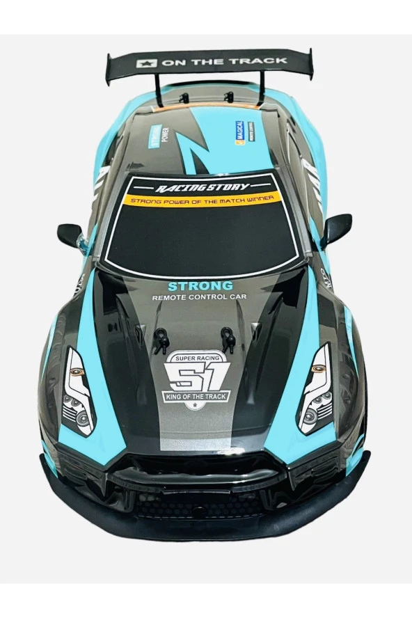 Dev boy Kumandalı Işıklı Drift Atan Hızlı Yarış Arabası 1:10 ölçek - Resim 2