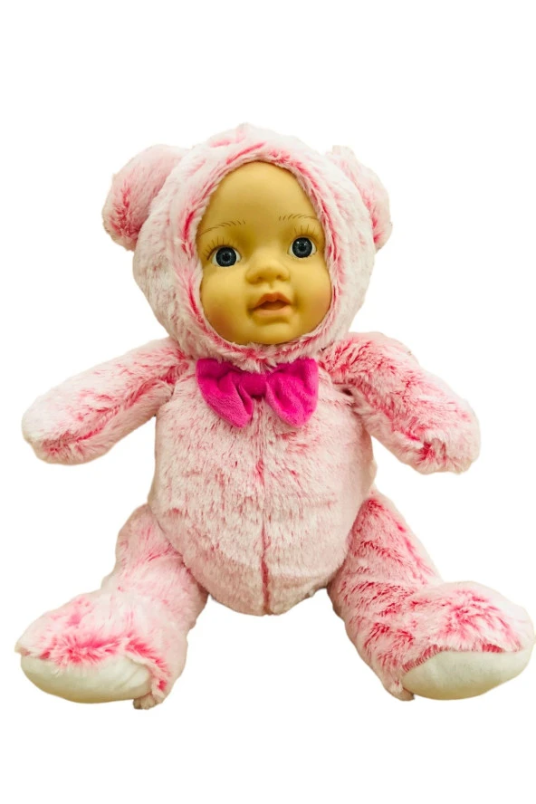 Bebek Yüzlü Peluş Ayı 60 Cm Pembe - 3
