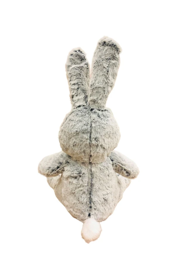 Bebek Yüzlü Peluş Tavşan 60 cm ve Bebek Yüzlü 45 Cm Peluş Tavşan Gri - 4