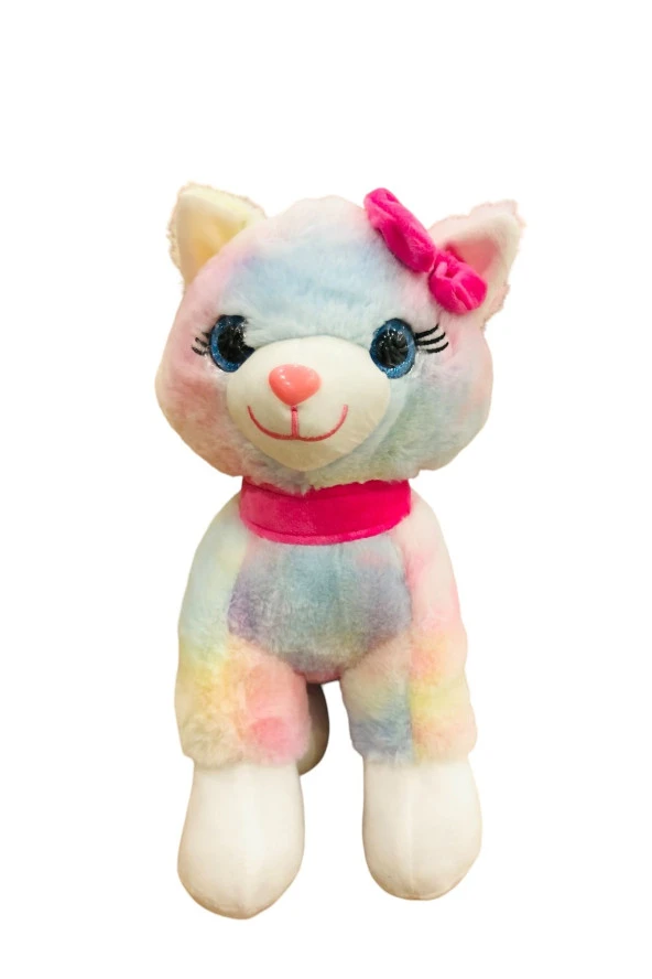 30 Cm Pembe Tokalı Kedi j1