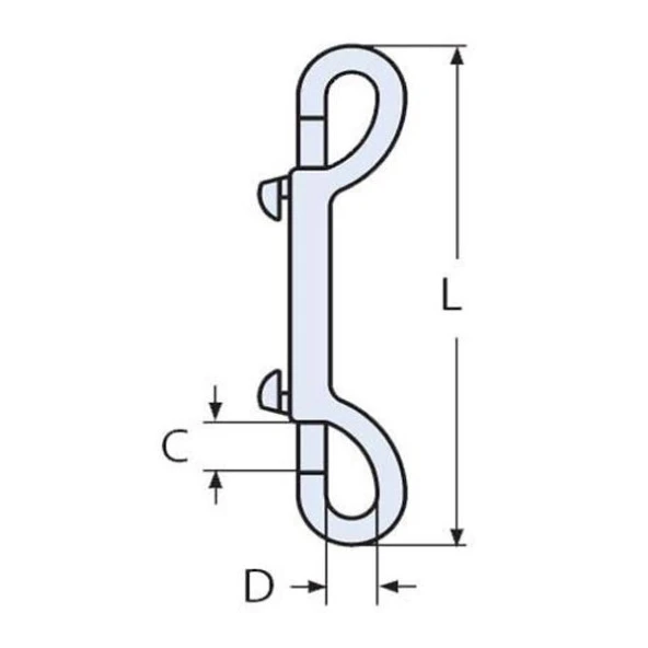 KRAKEN Tutucu Karabina Çift Taraflı 100 mm (Boy) Paslanmaz AS-04 - Resim 2
