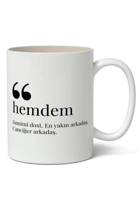 Hemdem Kelime Anlamı Baskılı Kupa Bardak Baskılı Kahve Kupa Bardak