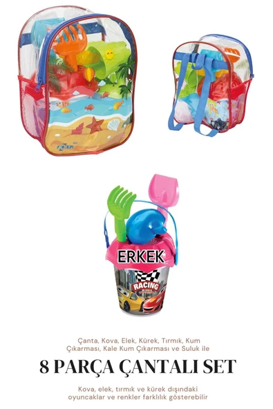 Kova set Sırt Çantalı 8 Parça Pj Masks Plaj Deniz Kum Kovası  Seti Pijamaskeliler Lisanslı Oyuncak - 1
