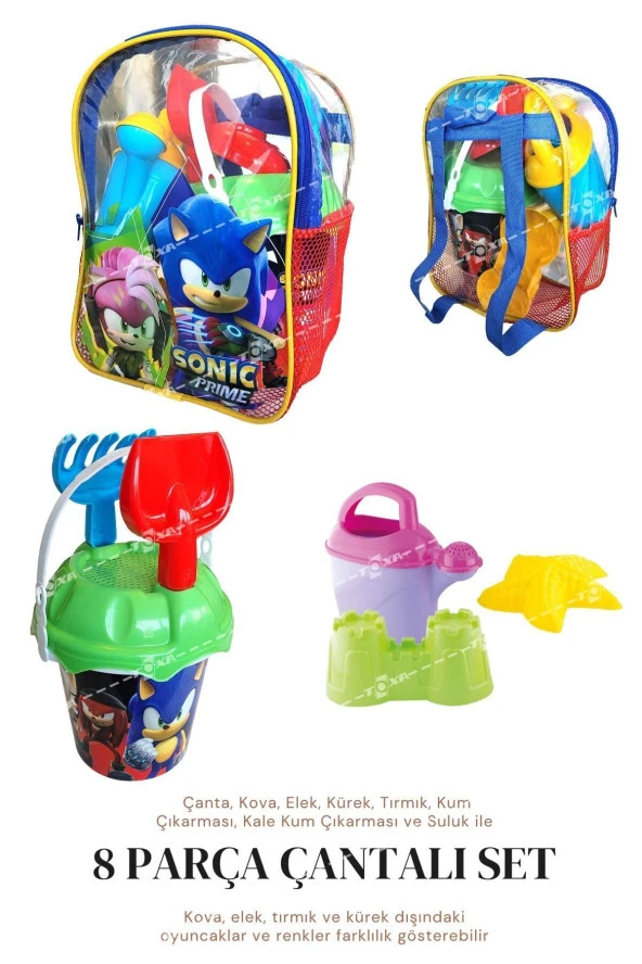 Kova Set Sırt Çantalı 8 Parça Pj Masks Plaj Deniz Kum Kovası  Seti Pijamaskeliler Lisanslı Oyuncak - 3