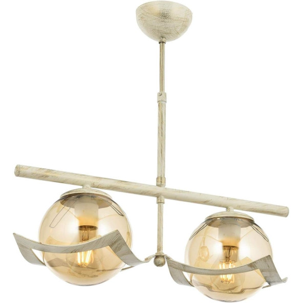 AVONNI AV-4117-2BY Beyaz Boyalı Modern Avize E27 Metal Cam 50x25cm ürün görseli