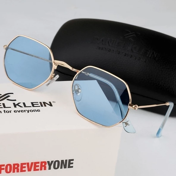 Daniel Klein DK4184-4 Mavi Yatay Altıgen Polarize Camlı Kadın Güneş Gözlüğü