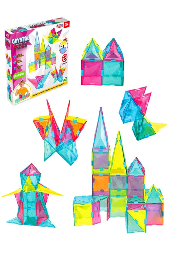 Kristal Puzzle Blok Lego Inşa Yapı Bloklar 200 Parça - 5