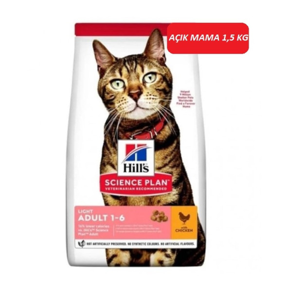 Hill's Light Tavuklu Yetişkin Kedi Maması 1,5 KG