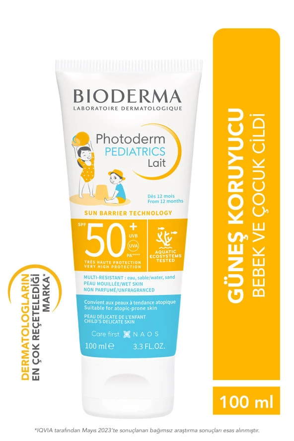 Photoderm Pediatrics Lait SPF50+ Bebek, Çocuk Çok Yüksek Korumalı Süt Formda Güneş Kremi 100 ml