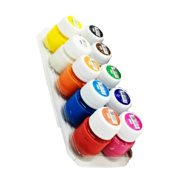 10 renk guaj boya seti 25x35 tuval ipek fırça seti 10x20 ml - 2