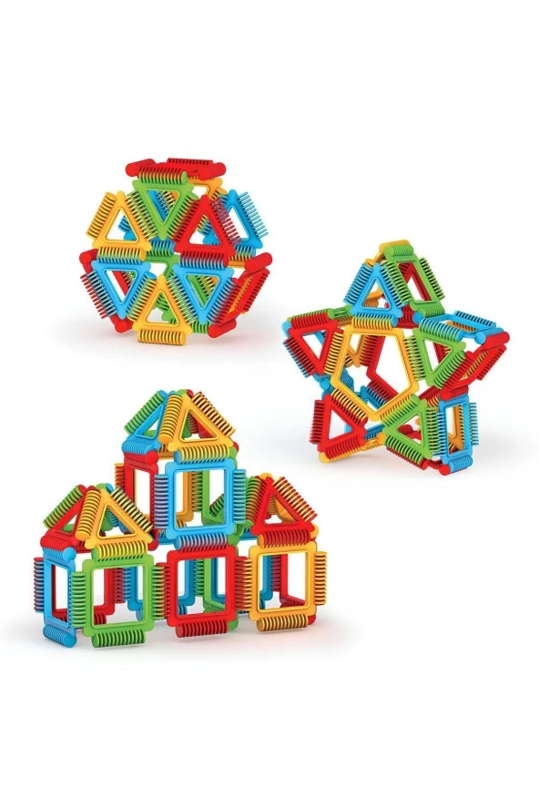 Eğitici Oyuncak Geometrik Puzzle Bloklar 64 Parça Kız Erkek Oyuncak Yapboz - Resim 2
