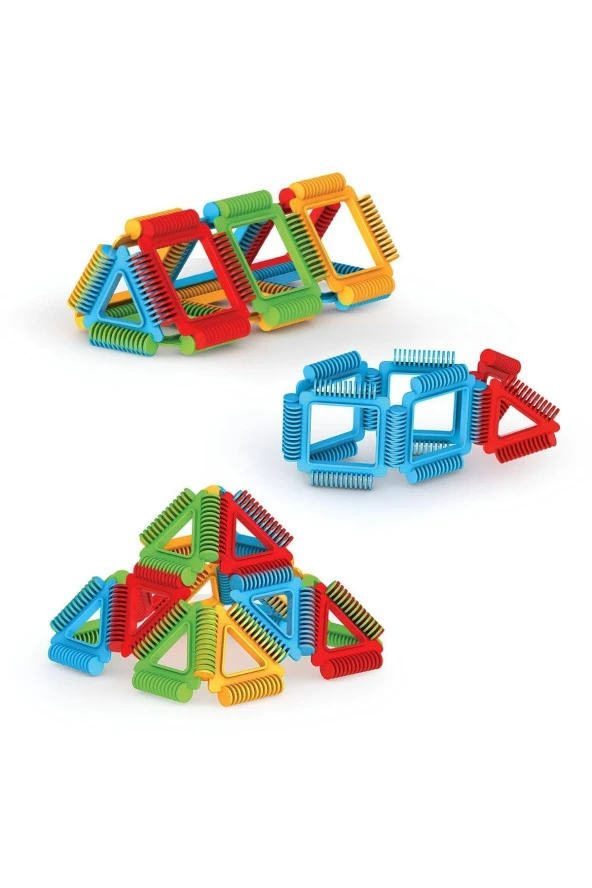 Eğitici Oyuncak Geometrik Puzzle Bloklar 64 Parça Kız Erkek Oyuncak Yapboz - Resim 3