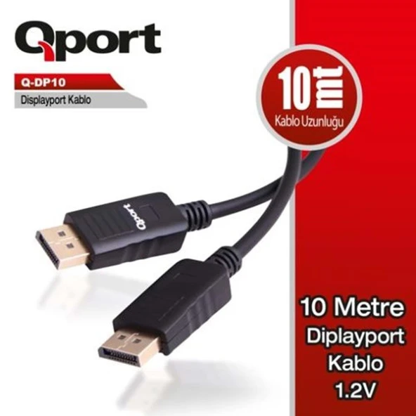 QPORT Q-DP10 10metre DP 1.2V KABLO ürün görseli