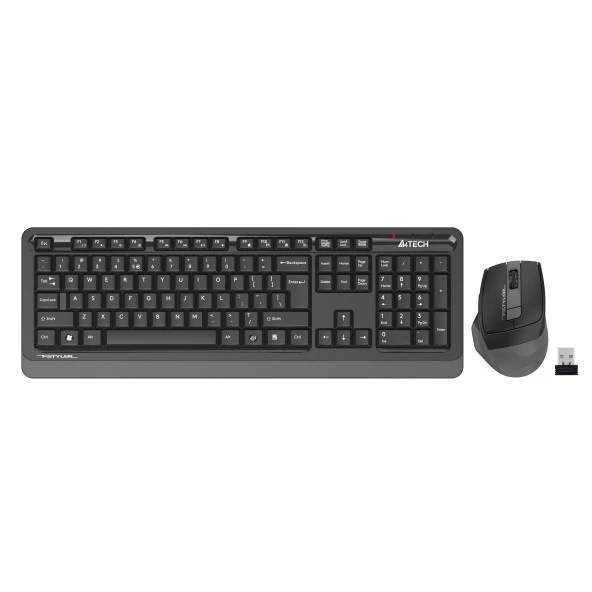 A4 TECH FG1035 Kablosuz Q Trk Optic Mouse Siyah/Gri Multimedya Klavye - Mouse Set - 1