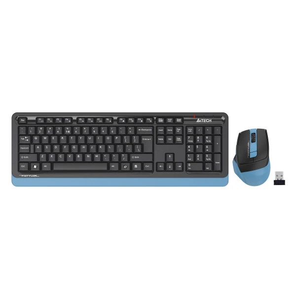 A4 TECH FG1035 Kablosuz Q Trk Optic Mouse Siyah/Mavi Multimedya Klavye - Mouse Set ürün görseli