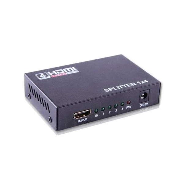 QPORT 4port Q-SPL4 1port HDMI (giriş) 4port HDMI (çıkış) 1920x1080 HDMI Splitter - Resim 2