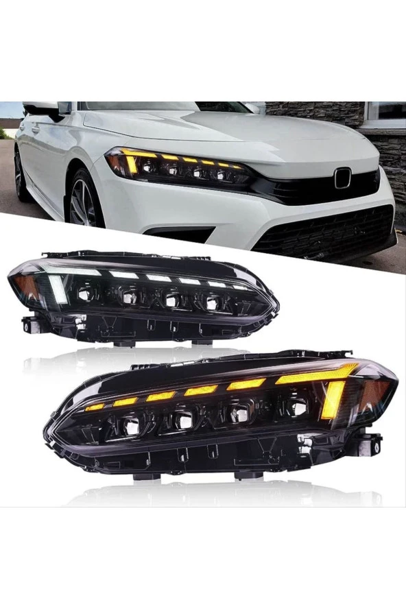 Honda civic fe1 ön far lambası 4 lens 2021+