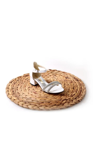 Sema 02858 Kız Çocuk Topuklu Düğünlük Abiye Taşlı Sandalet Ayakkabı - 6