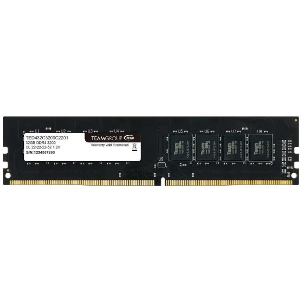 TEAM 32GB DDR4 3200MHZ CL22 PC RAM ELITE TED432G3200C2201 ürün görseli
