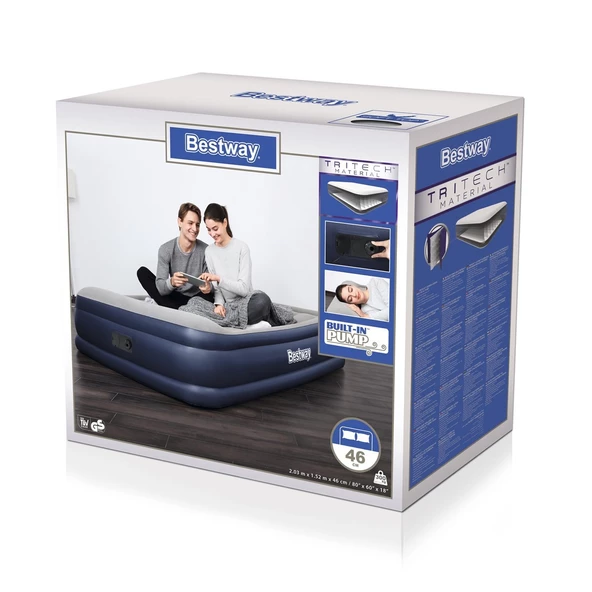 Bestway 67630 Elektrikli Delux Çift Kişilik Şişme Yatak 203X152X46 Cm - 6
