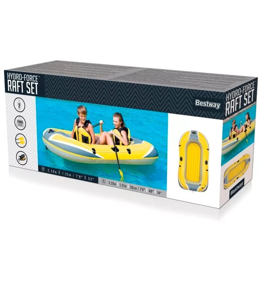 Bestway HYDRO-FORCE 61083 2 Kişilik Şişme Tabanlı Bot Set 234X135cm - 3