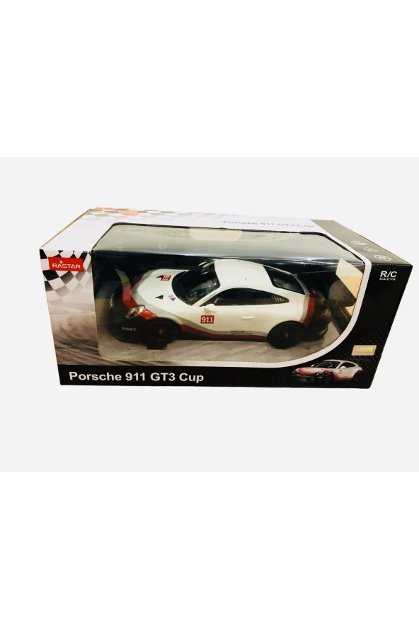 Roastar lisanslı Kumandalı 1:14 Uzaktan Porsche 911 GT3 Cup Işıklı Model Araba - Resim 8