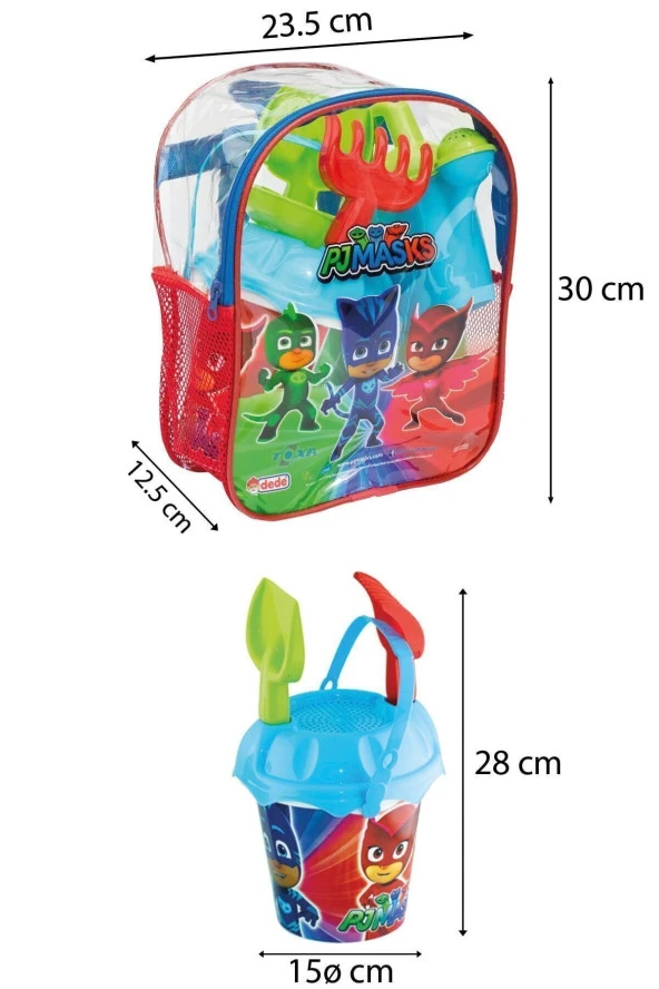 Sırt Çantalı 8 Parça Unicorn Flamingo Baskılı Plaj Deniz Kum Kovası Kova Kürek Tırmık Suluk Seti - 12