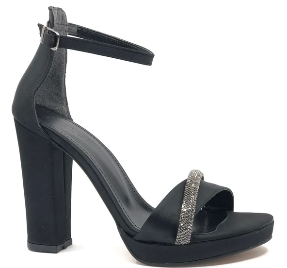 Feles Şerit Taş Detaylı Tek Bant Platform 11 cm Topuklu Kadın Ayakkabı ürün görseli 1