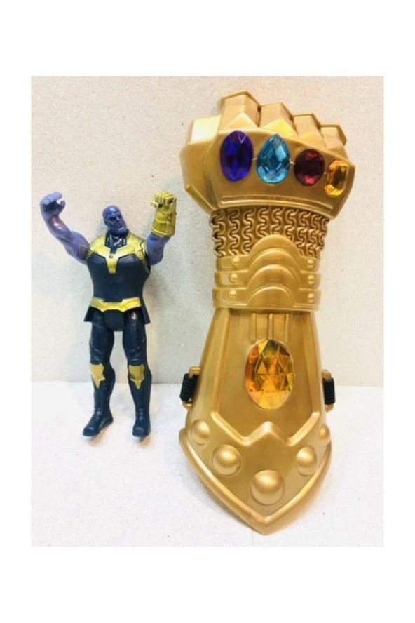 Mavi Işıklı Thanos Ve Eldiveni 2 Li Oyuncak Figür Thanos - 3