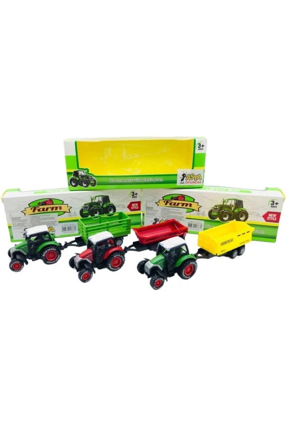 Die Cast Sürtmeli Metal Oyuncak Traktör 18 cm - 3