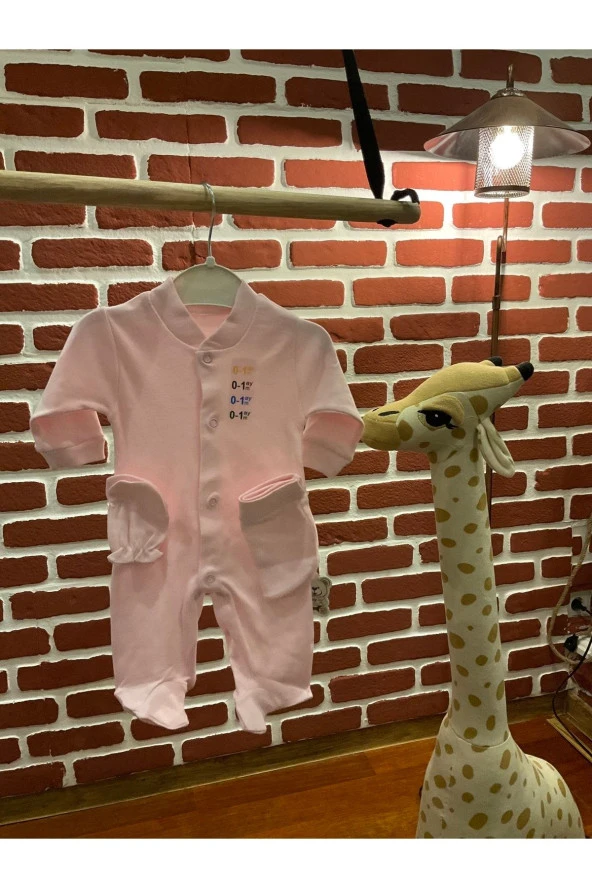 1-3-6-9 Ay Eldivenli Şapkalı Düz Tulum - 3