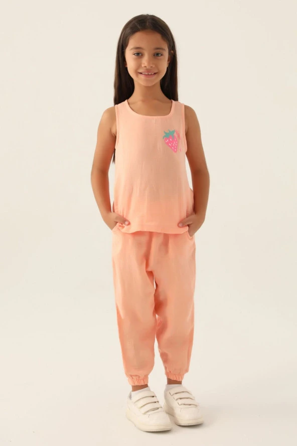 Rolypoly RP3412 Zero Arm Somon Kız Çocuk Pijama Takımı