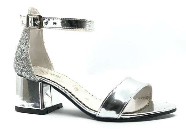 İremsu 9989 Tek bant Arkası Simli Topuklu Çocuk Ayakkabı ürün görseli