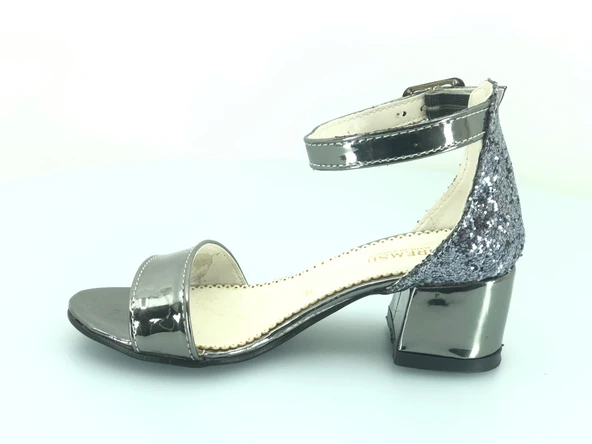 İremsu 9989 Tek bant Arkası Simli Topuklu Çocuk Ayakkabı - Resim 7