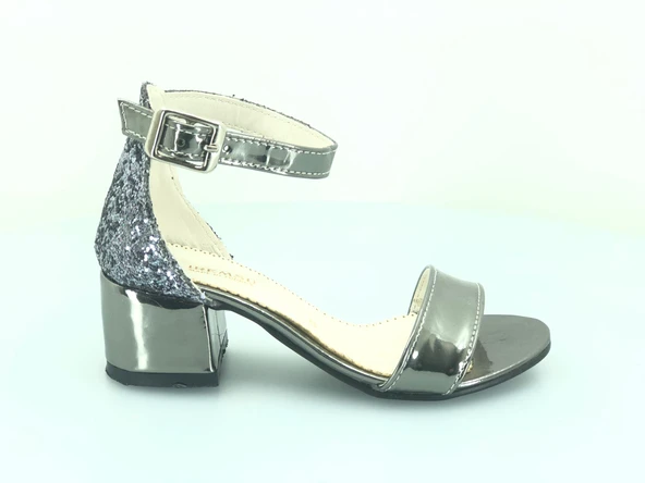 İremsu 9989 Tek bant Arkası Simli Topuklu Çocuk Ayakkabı - Resim 6