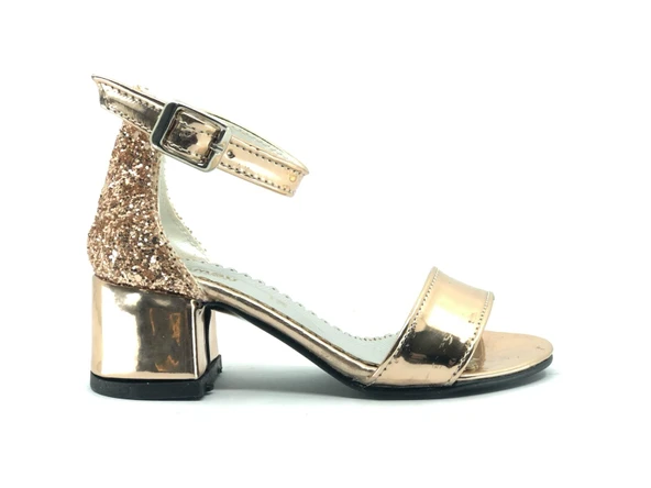 İremsu 9989 Tek bant Arkası Simli Topuklu Çocuk Ayakkabı - Resim 3