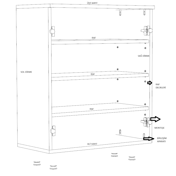 StillMobilya %100 MDF Çok Amaçlı Dolap