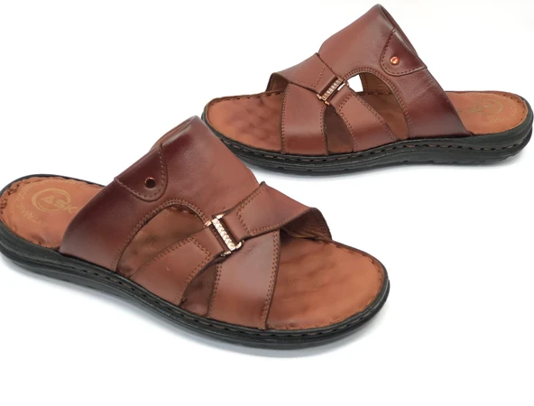 Asker 1920 %100 Hakiki Deri Erkek Full Ortapedik Terlik - Resim 6