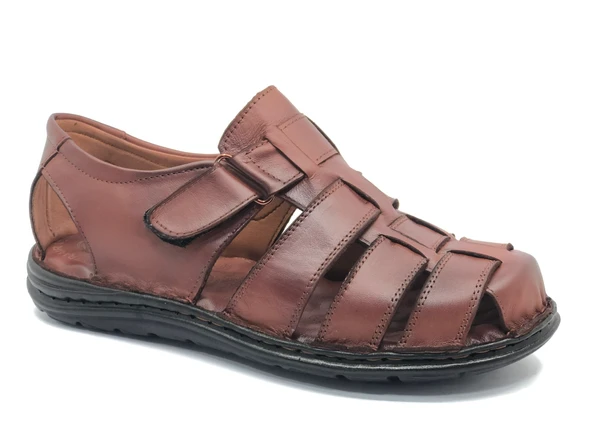 Kocamanlar %100 Hakiki Deri Tam Ortapedik Erkek Sandalet - 7