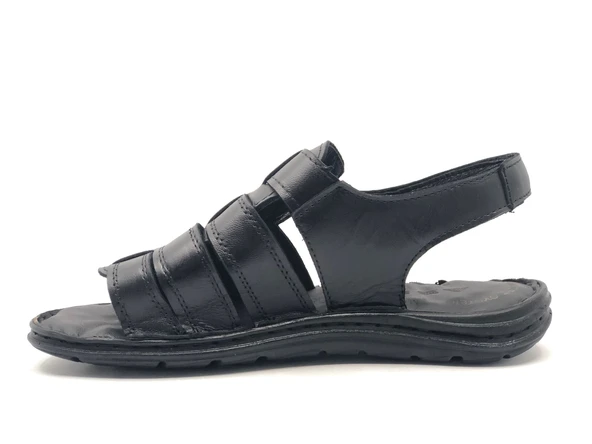 Kocamanlar %100 Hakiki Deri Tam Ortapedik Erkek Sandalet - 3