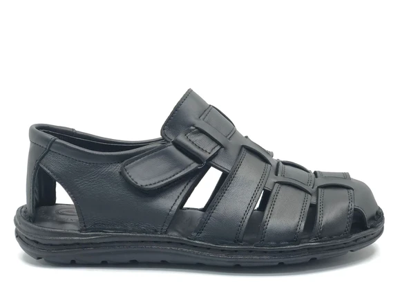 Kocamanlar %100 Hakiki Deri Tam Ortapedik Erkek Sandalet - 2