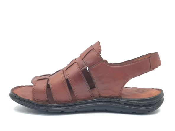 Kocamanlar %100 Hakiki Deri Tam Ortapedik Erkek Sandalet - 8