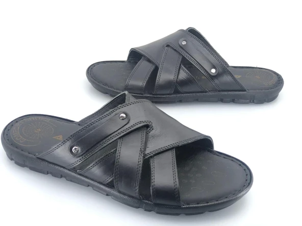 Asker 1924 %100 Hakiki Deri Erkek Full Ortapedik Terlik ürün görseli 1